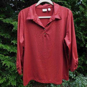 Zenergy by Chico's Plus Sz-3x Tonal Animal Print Collared Athletic Top